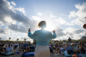 Neshamah brings Shabbat to the beach every month in South Florida. No membership. No dress code. Just community, candles, and a sunset over the ocean.