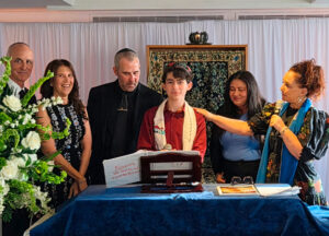 Bar Mitzvah family celebration with grandparents at Neshamah Institute in Boca Raton, Florida, niboca.org